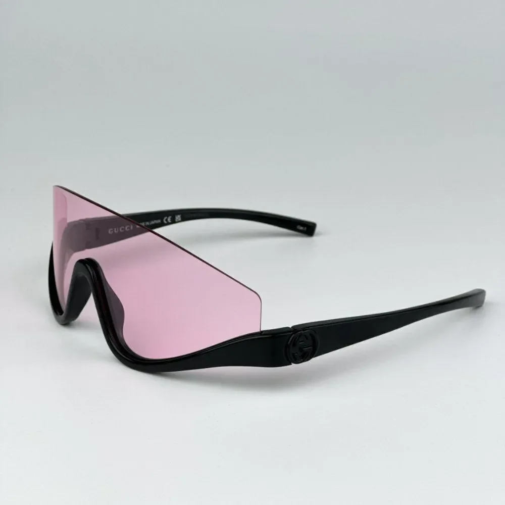 NEW Gucci GG1650S 002 Black Pink Unisex Shield Mask Sunglasses GG 1650S